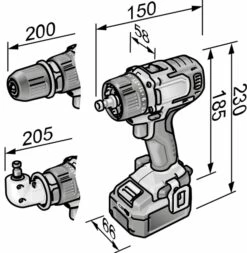 Flex PD 2G 10.8-EC 2-Gang Akku Schlagbohrschrauber Set -WERKZEUGHANDEL ROEDER Verkäufe PD 2G 10 8 EC Abmessungen