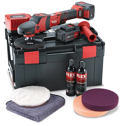 Flex Akku Rotationspolierer PE 150 18.0-EC/5.0 P-Set 3 Flex Akku Rotationspolierer PE 150 18.0-EC/5.0 P-Set