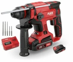 Flex CHE 18.0-EC Akku Kombi-Bohrhammer 18 V Mit SDS Bohrer U. 2 Akkus