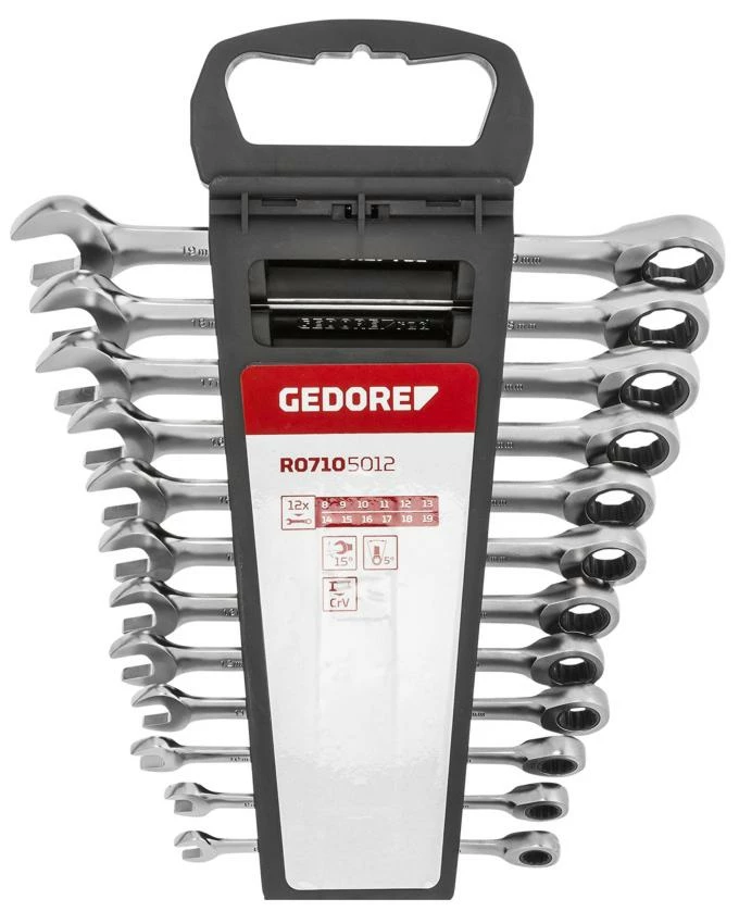 GEDORE Red Maulschlüssel M. Ringratsche Satz 12 Tlg. 8-19 Mm 3 GEDORE Red Maulschlüssel M. Ringratsche Satz 12 Tlg. 8-19 Mm